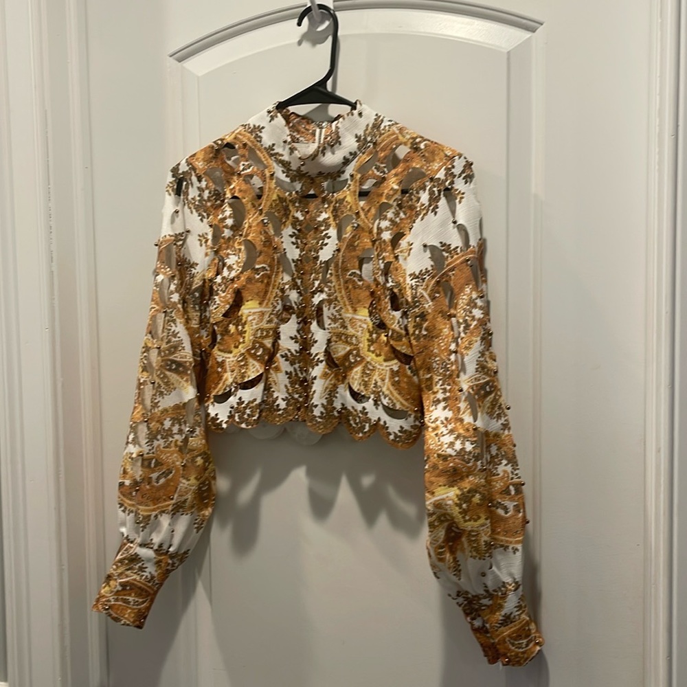 Beaded Pant and Crop Top set